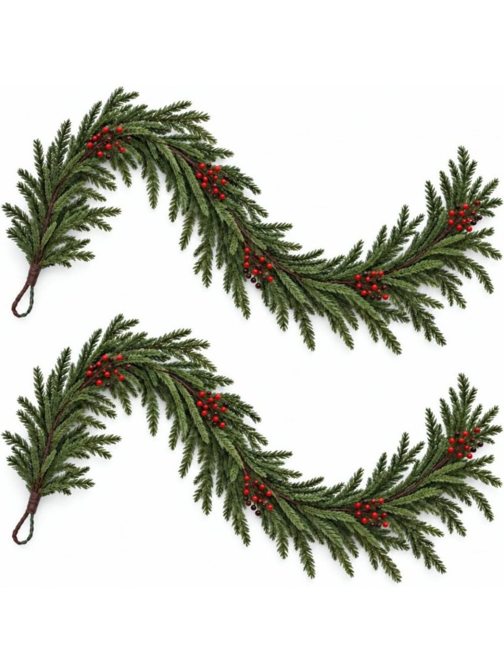 6FT Artificial Christmas Garland with Berries - Perfect for Fireplace & Stairs